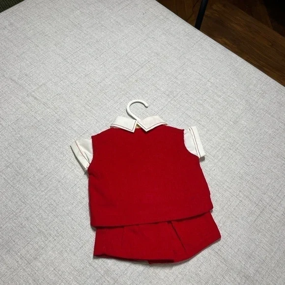 Baby boy vintage short suit, cotton corduroy, red & white. 3-piece. NWT. 0-6 mos - Picture 8 of 8